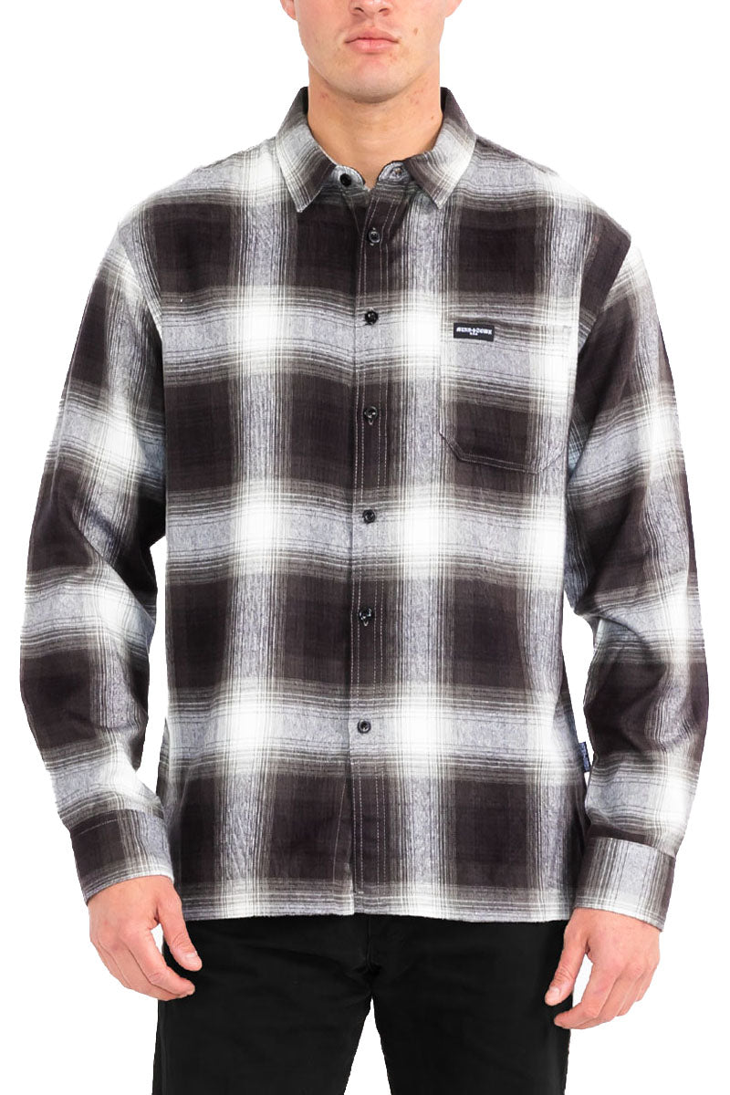 Mens Town Checker Long Sleeve Flannel Shirt
