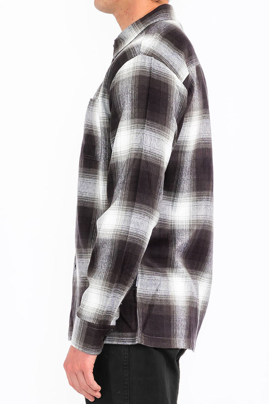 Mens Town Checker Long Sleeve Flannel Shirt
