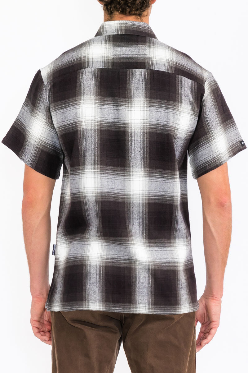 Mens Town Checker Short Sleeve Flannel Shirt