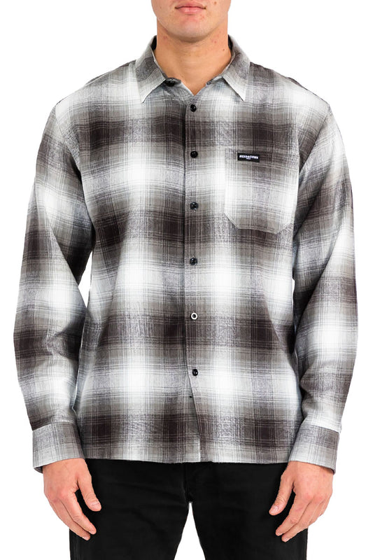 Mens Town Checker Long Sleeve Flannel Shirt