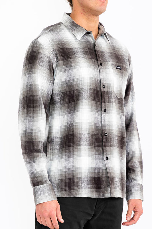 Mens Town Checker Long Sleeve Flannel Shirt
