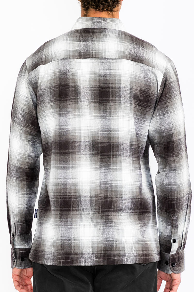Mens Town Checker Long Sleeve Flannel Shirt