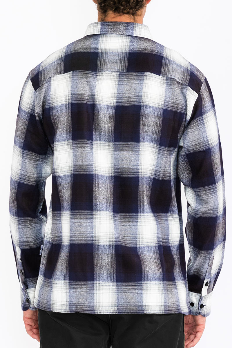 Mens Town Checker Long Sleeve Flannel Shirt