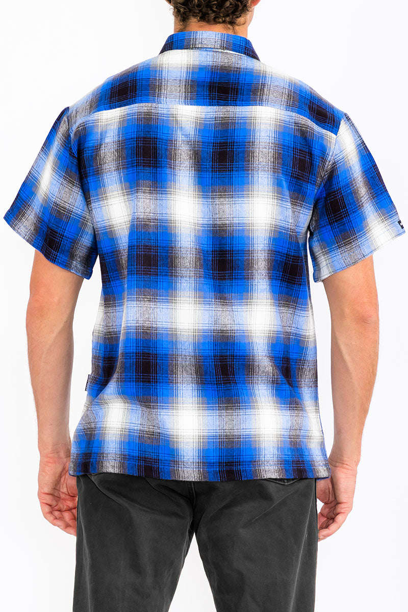 Mens Town Checker Short Sleeve Flannel Shirt