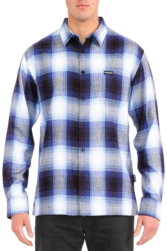 Mens Town Checker Long Sleeve Flannel Shirt