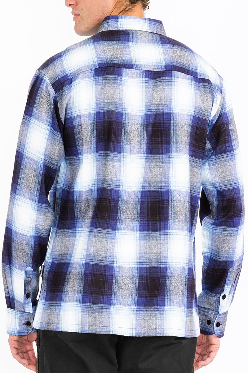 Mens Town Checker Long Sleeve Flannel Shirt
