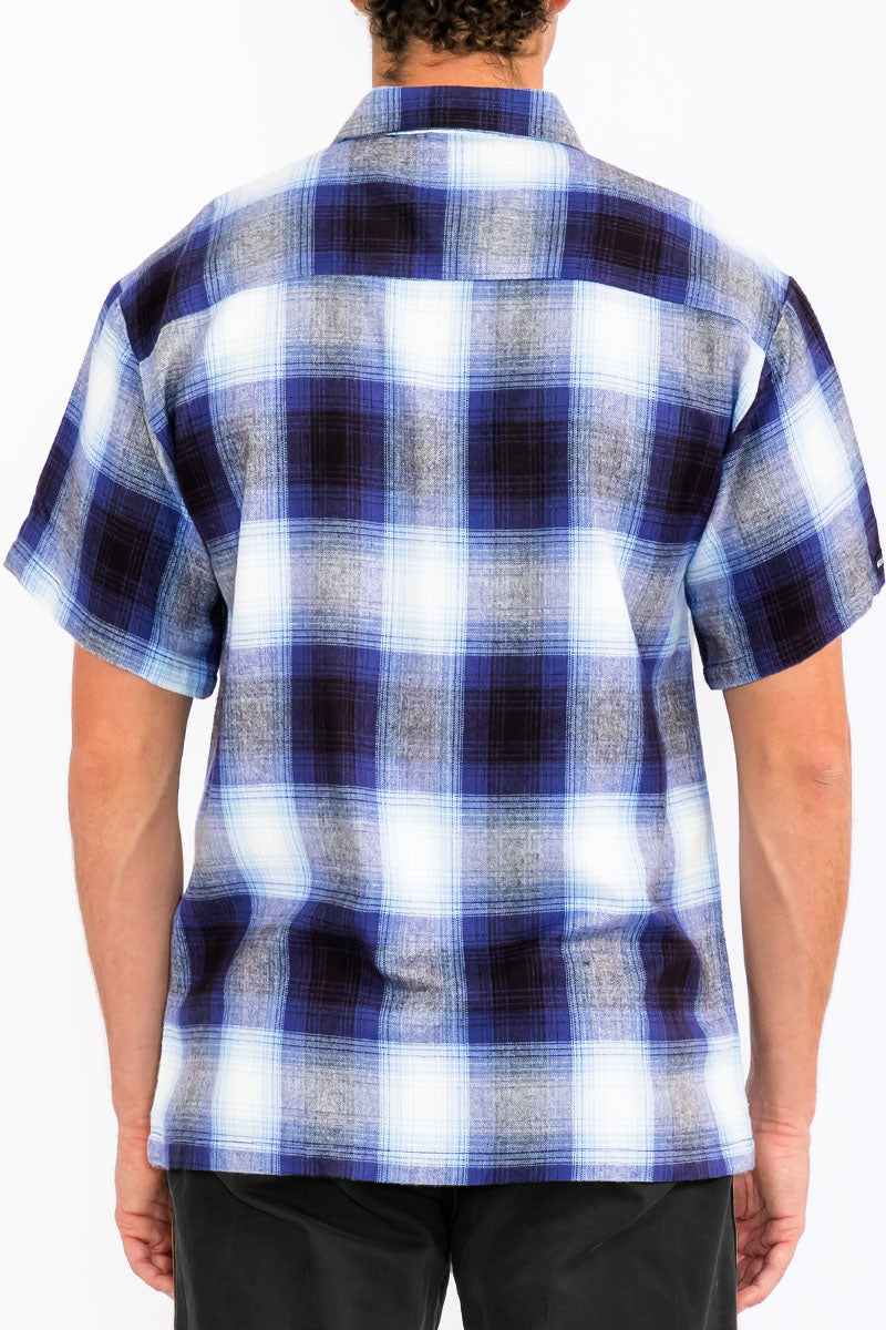 Mens Town Checker Short Sleeve Flannel Shirt
