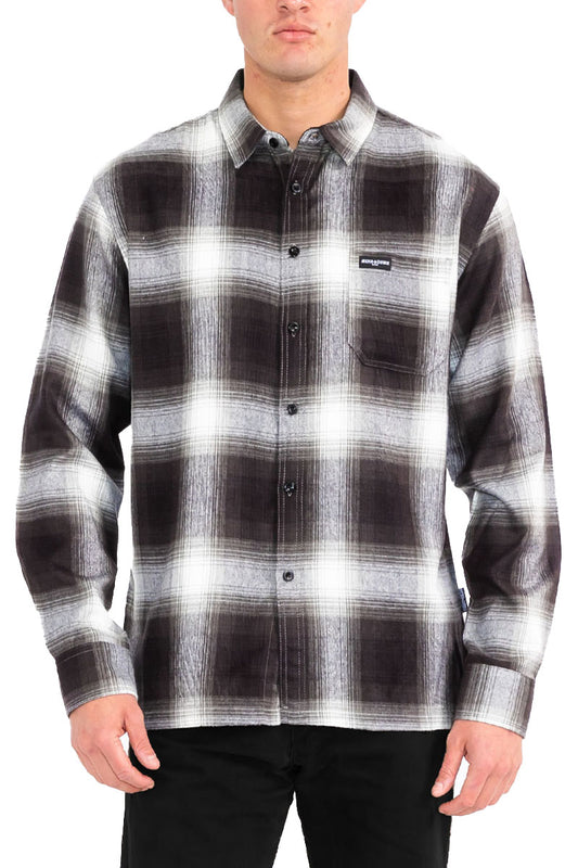 Mens Town Checker Long Sleeve Flannel Shirt
