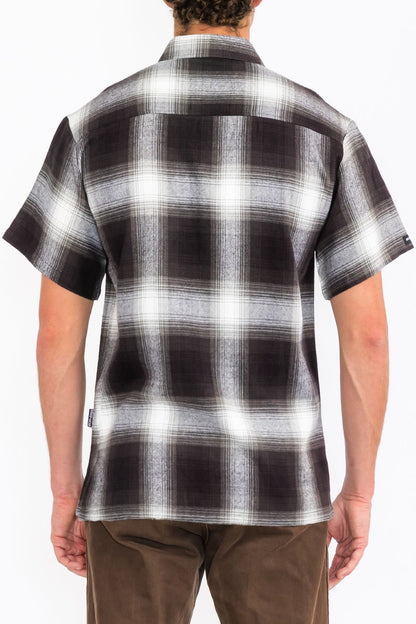 Mens Town Checker Short Sleeve Flannel Shirt
