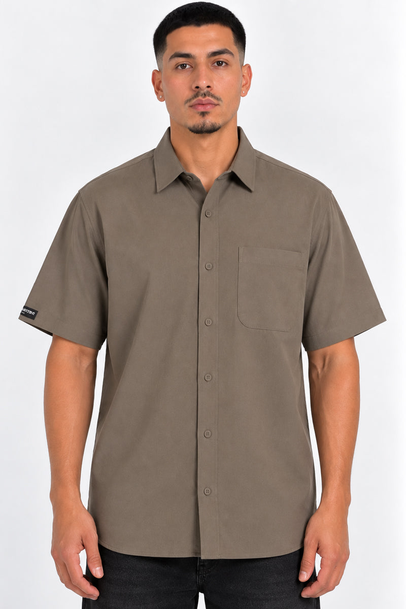 Solid Button Down Shirt