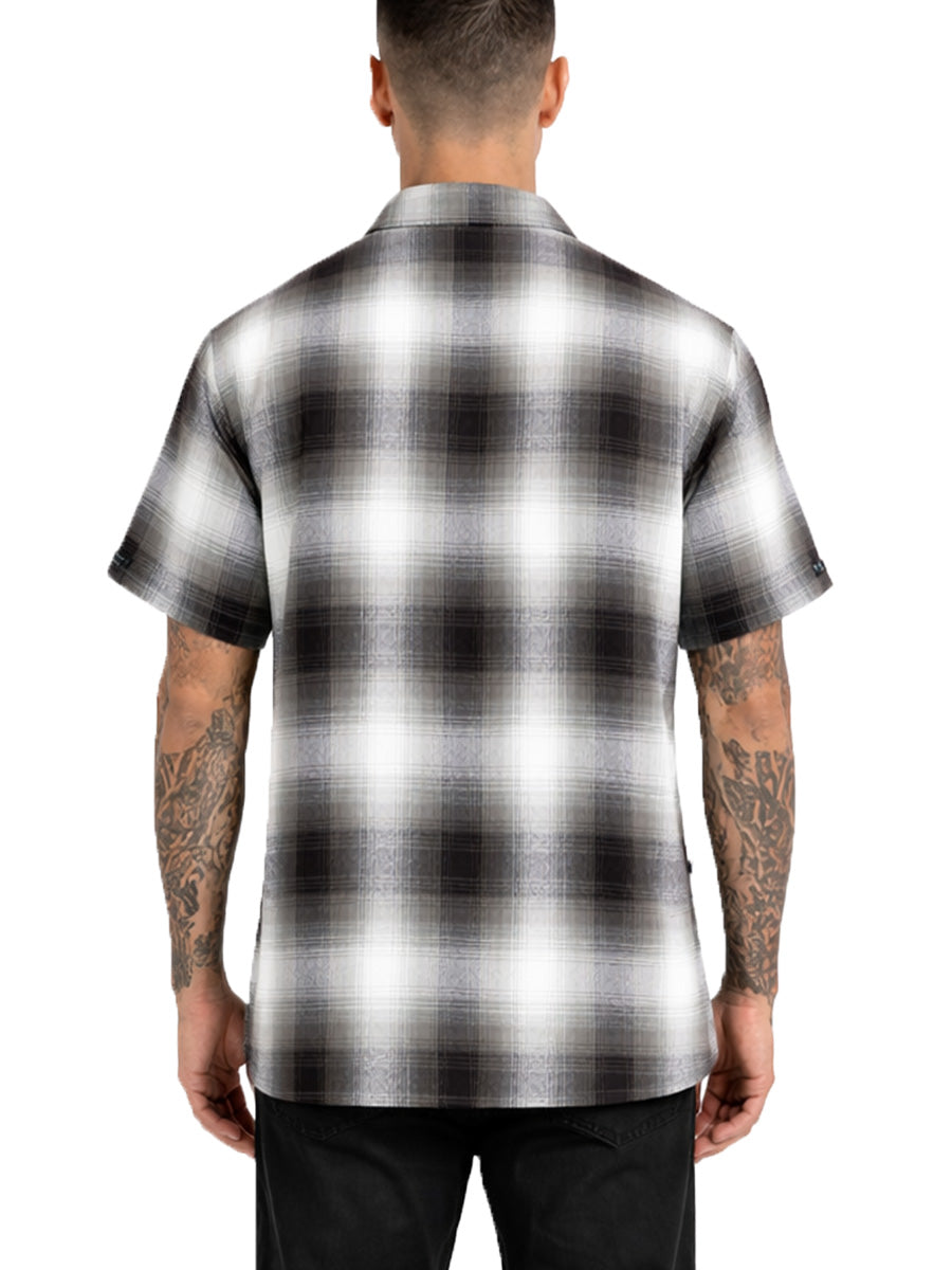 Mens Town Checker Short Sleeve Flannel Shirt