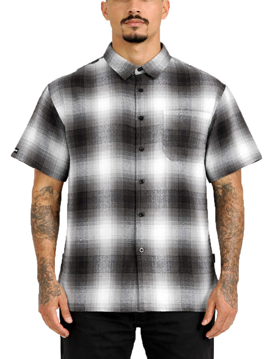 Mens Town Checker Short Sleeve Flannel Shirt