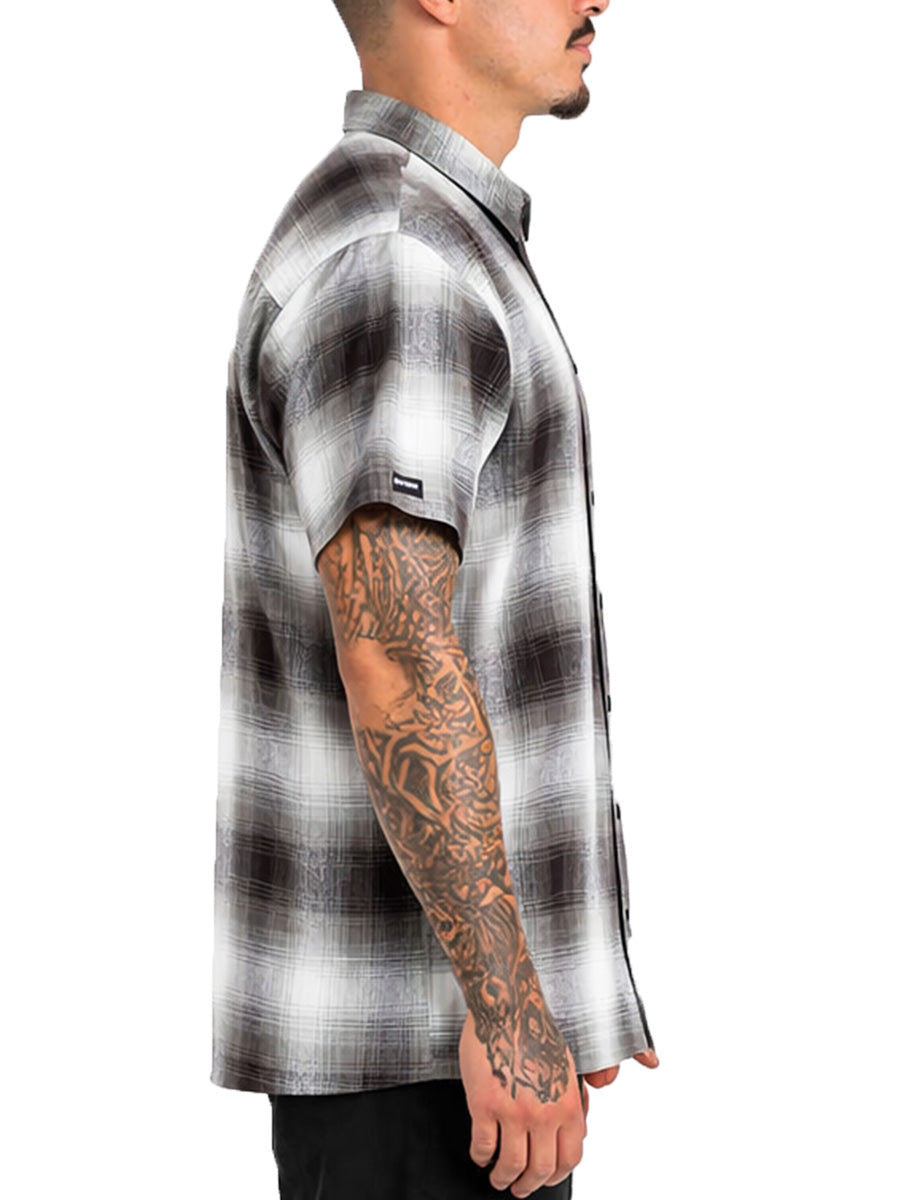 Mens Town Checker Short Sleeve Flannel Shirt