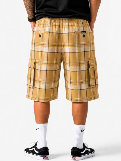 Baggy Checkered Cargo Shorts