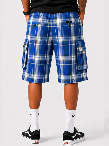 Baggy Checkered Cargo Shorts
